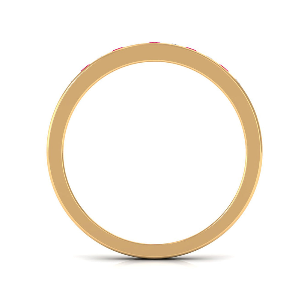 Minimal Ruby Diamond Ring in Channel Set