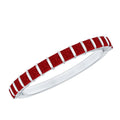 Natural Princess Cut Ruby Half Eternity Ring for Women