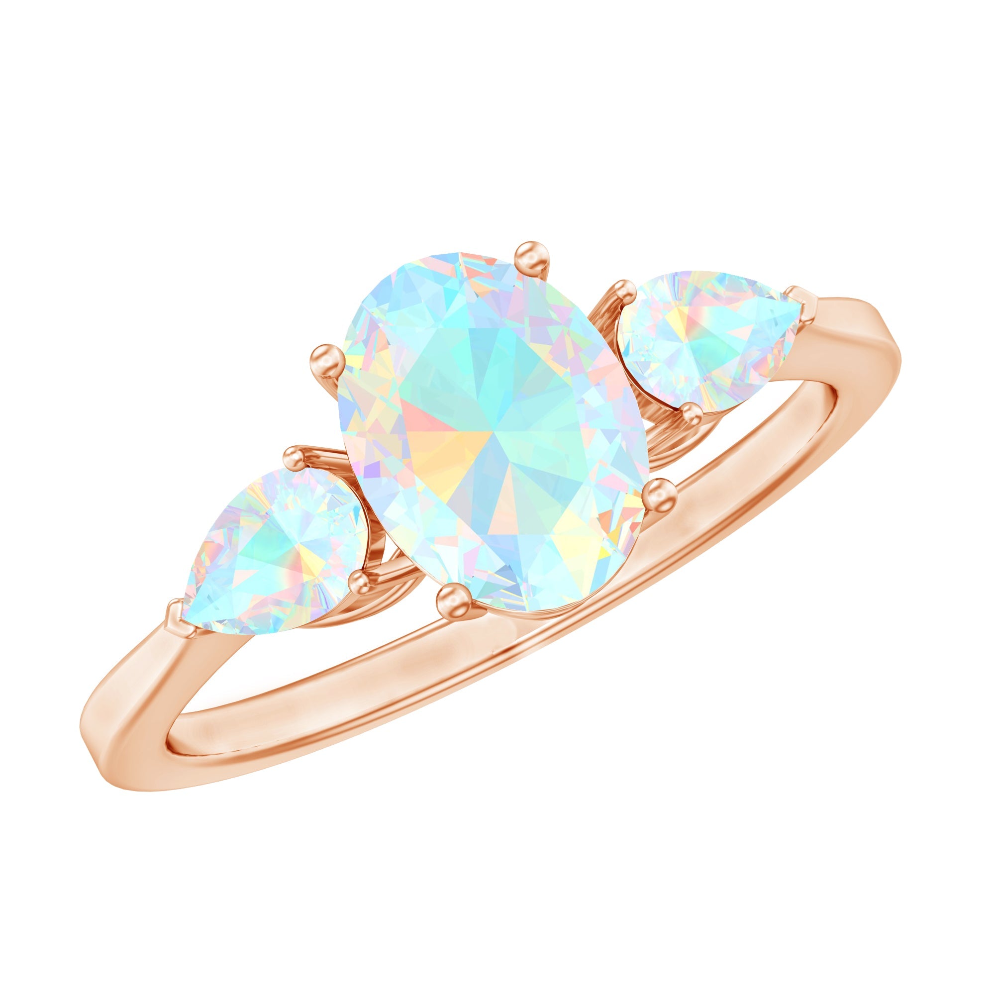 Natural Ethiopian Opal 3 Stone Engagement Ring With Certificate