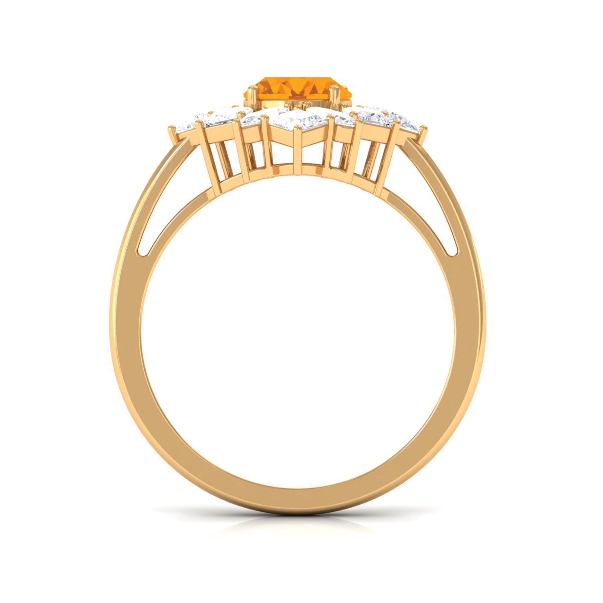 1 Carat Oval Fire Opal Cocktail Engagement Ring with Moissanite