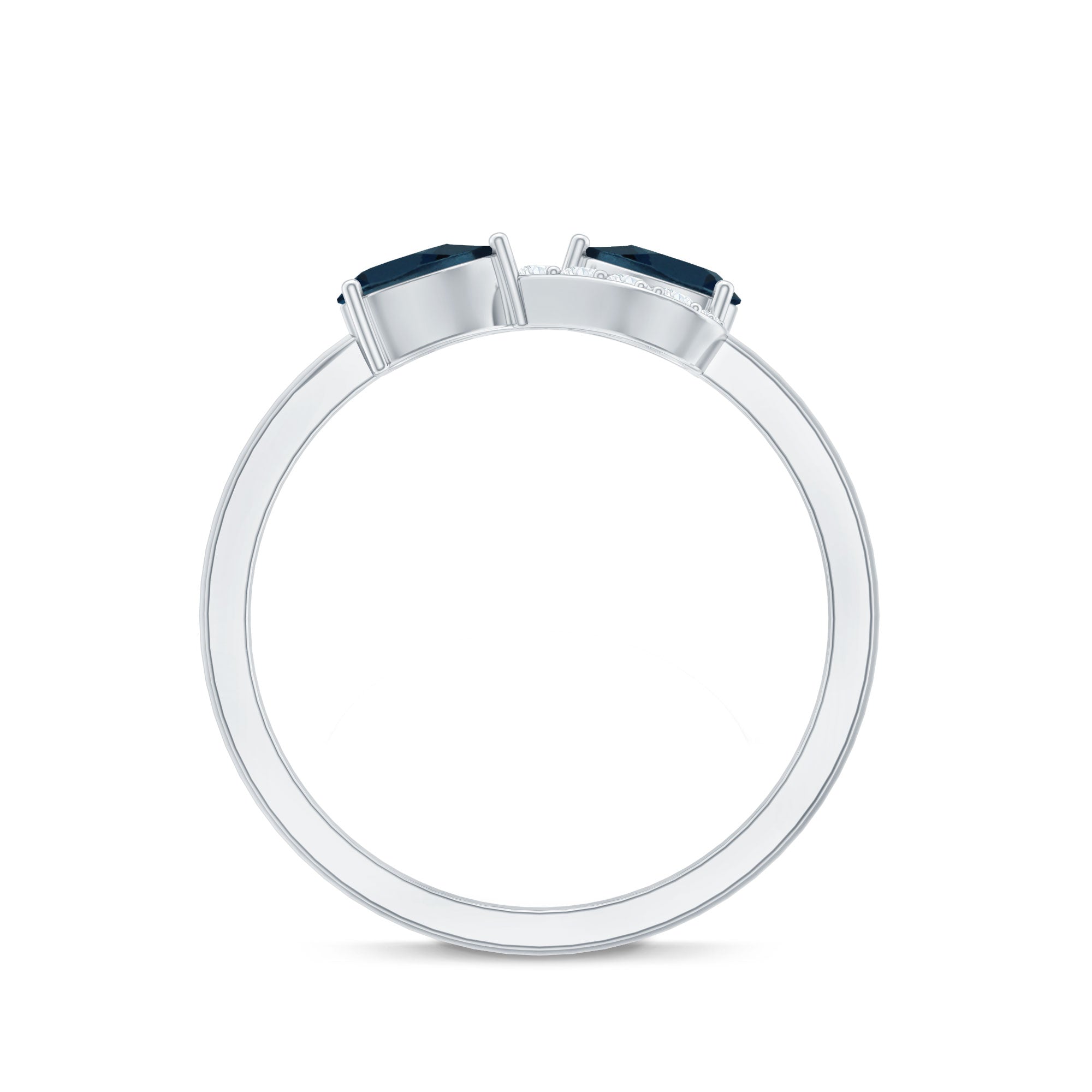 Pear Shape London Blue Topaz Infinity Promise Ring with Diamond