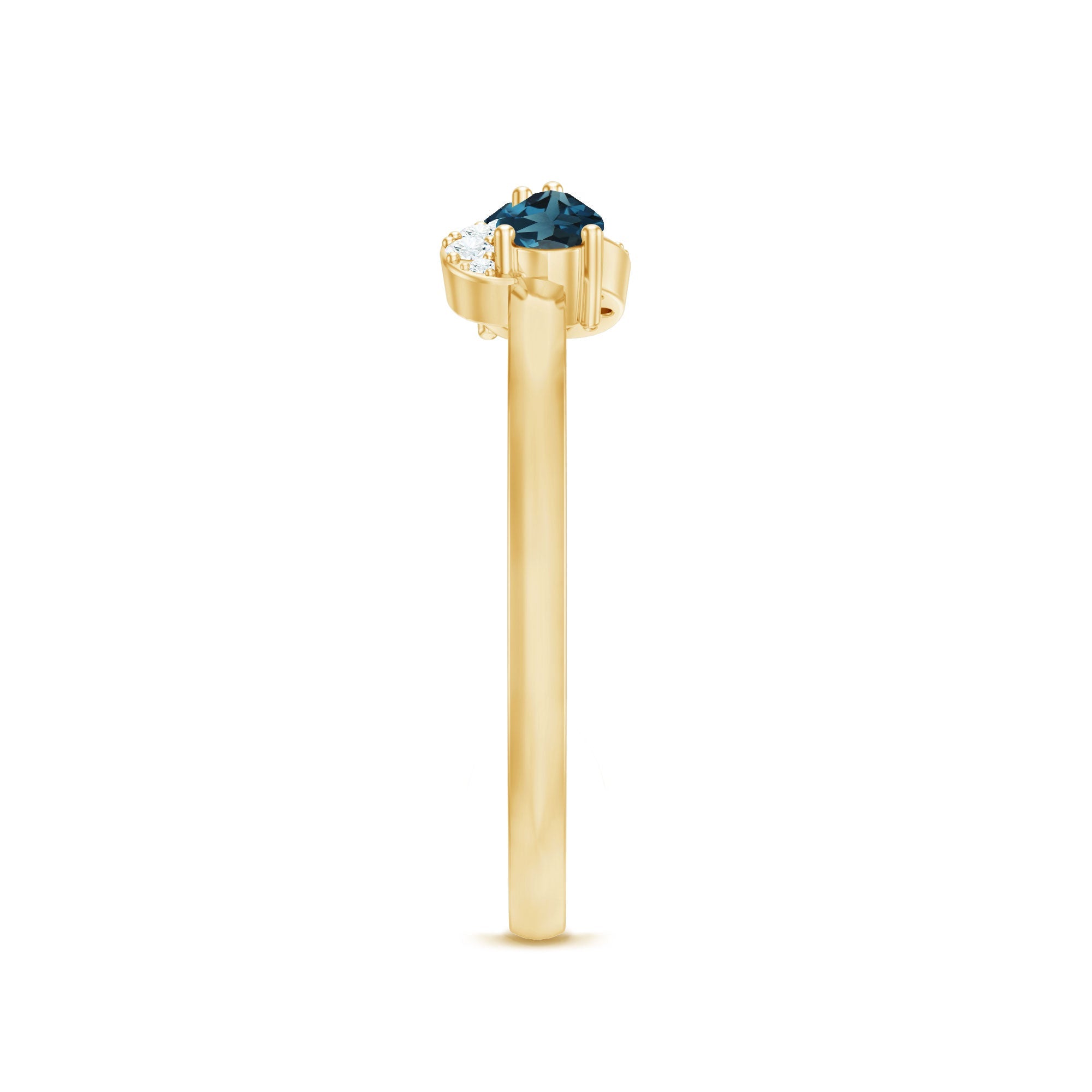 Pear Shape London Blue Topaz Infinity Promise Ring with Diamond