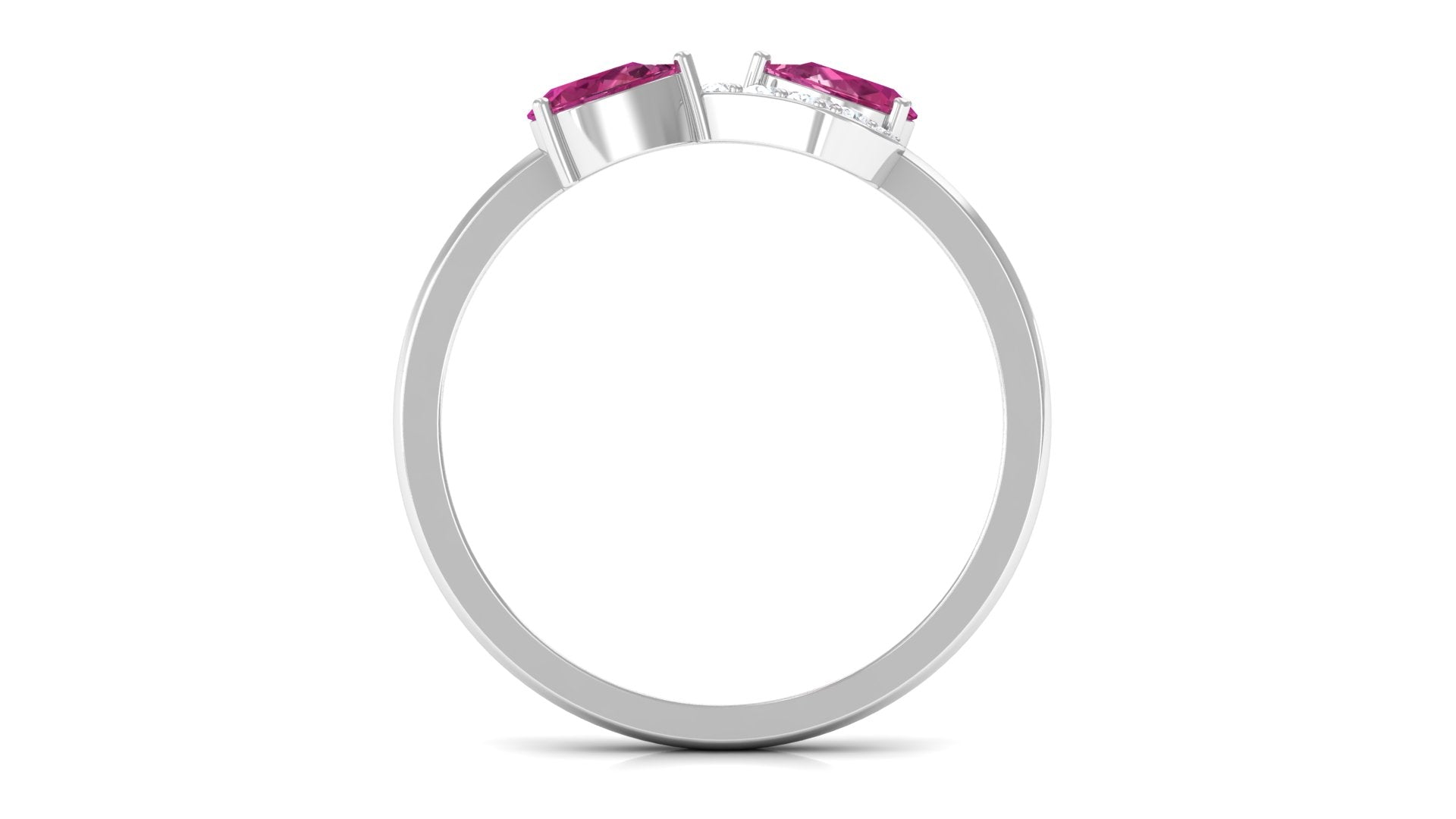 Pink Tourmaline Infinity Promise Ring with Diamond