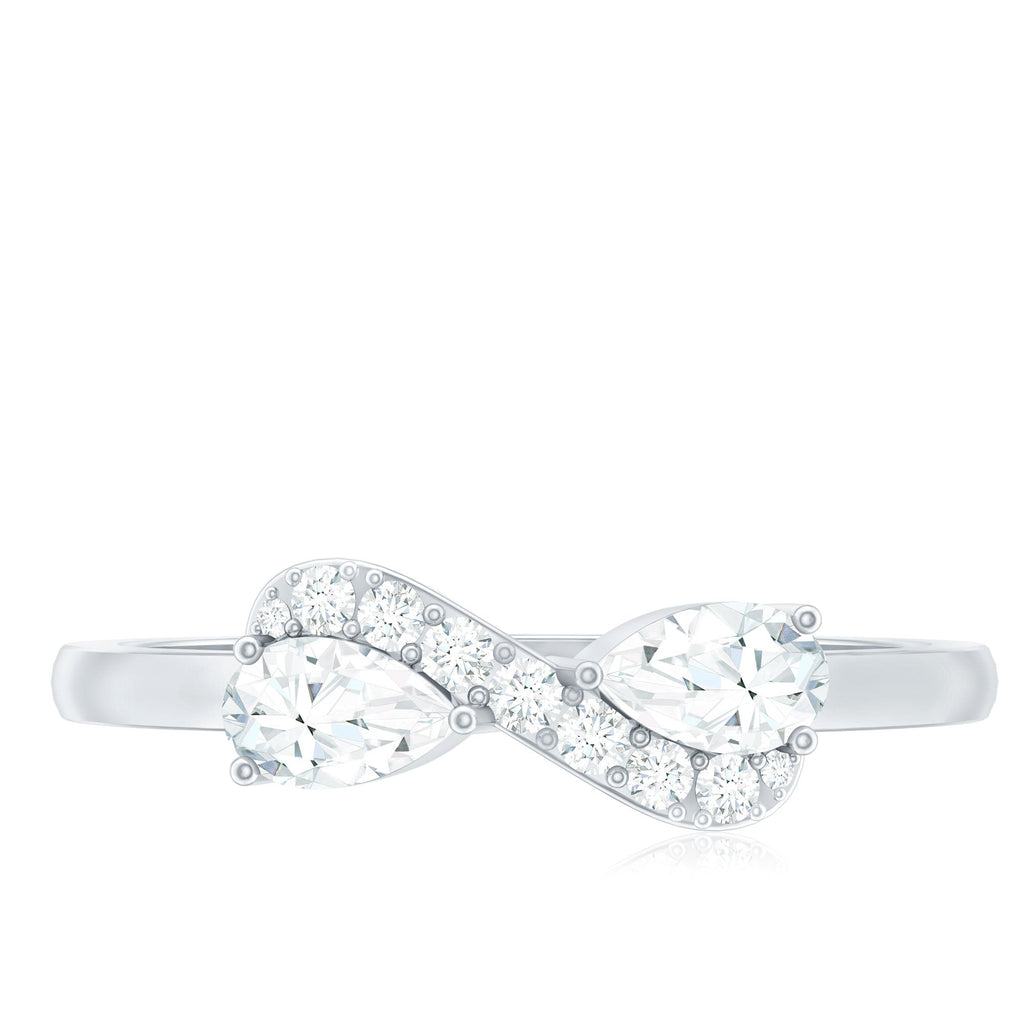 Brilliant Cut Moissanite Infinity Promise Ring for Her