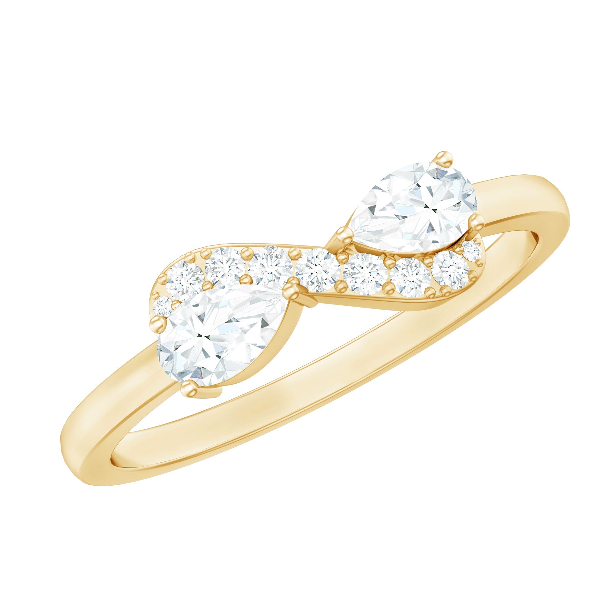 Brilliant Cut Moissanite Infinity Promise Ring for Her