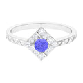 0.5 Carat Minimal Tanzanite and Diamond Ring