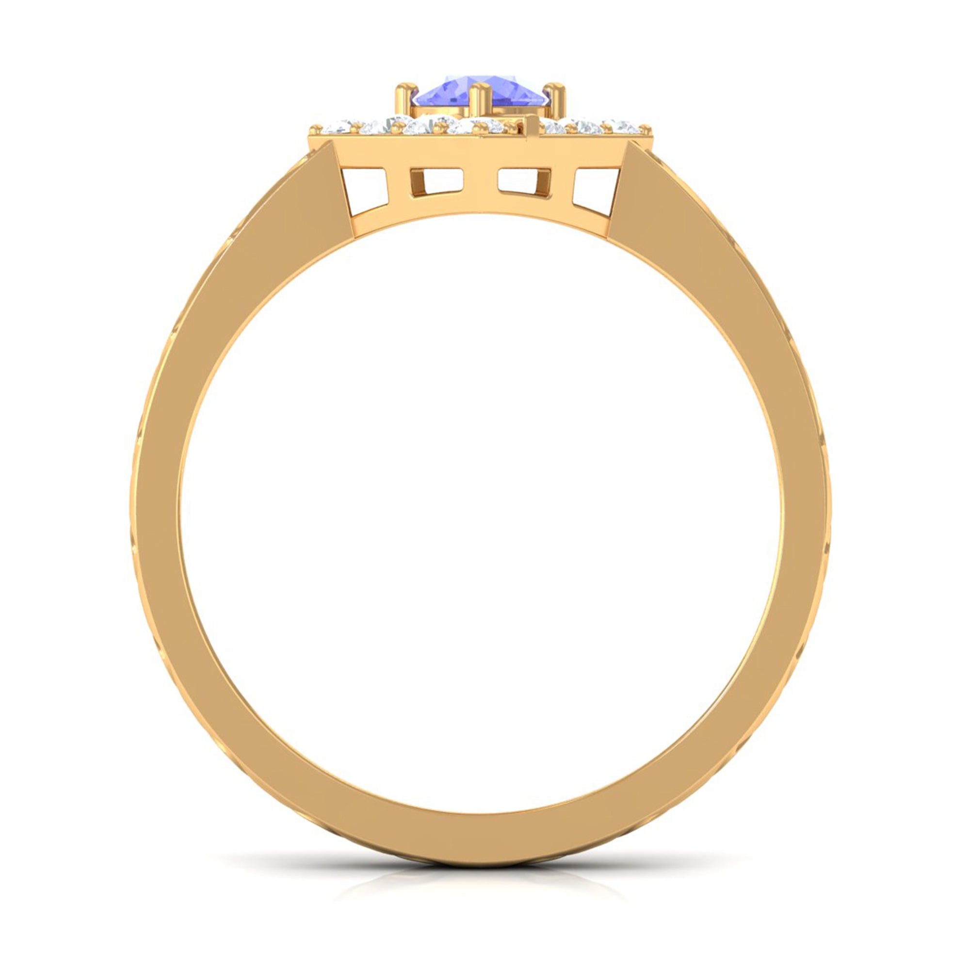 0.5 Carat Minimal Tanzanite and Diamond Ring