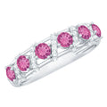 Designer Pink Tourmaline and Diamond Anniversary Ring