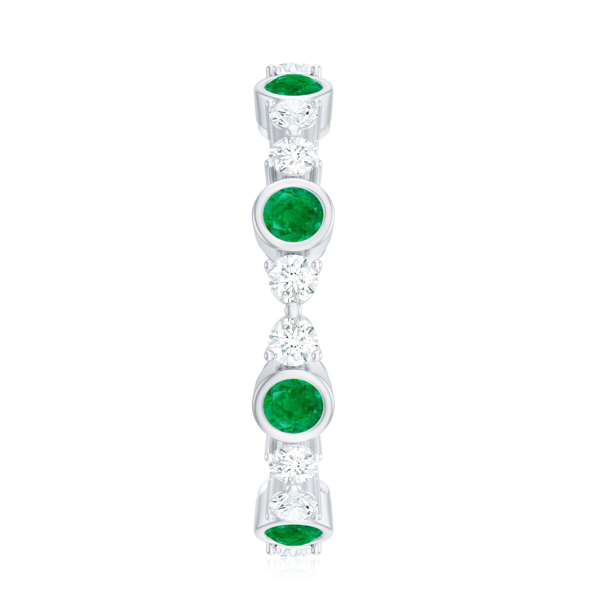 Natural Emerald Diamond Eternity Ring with Certificate