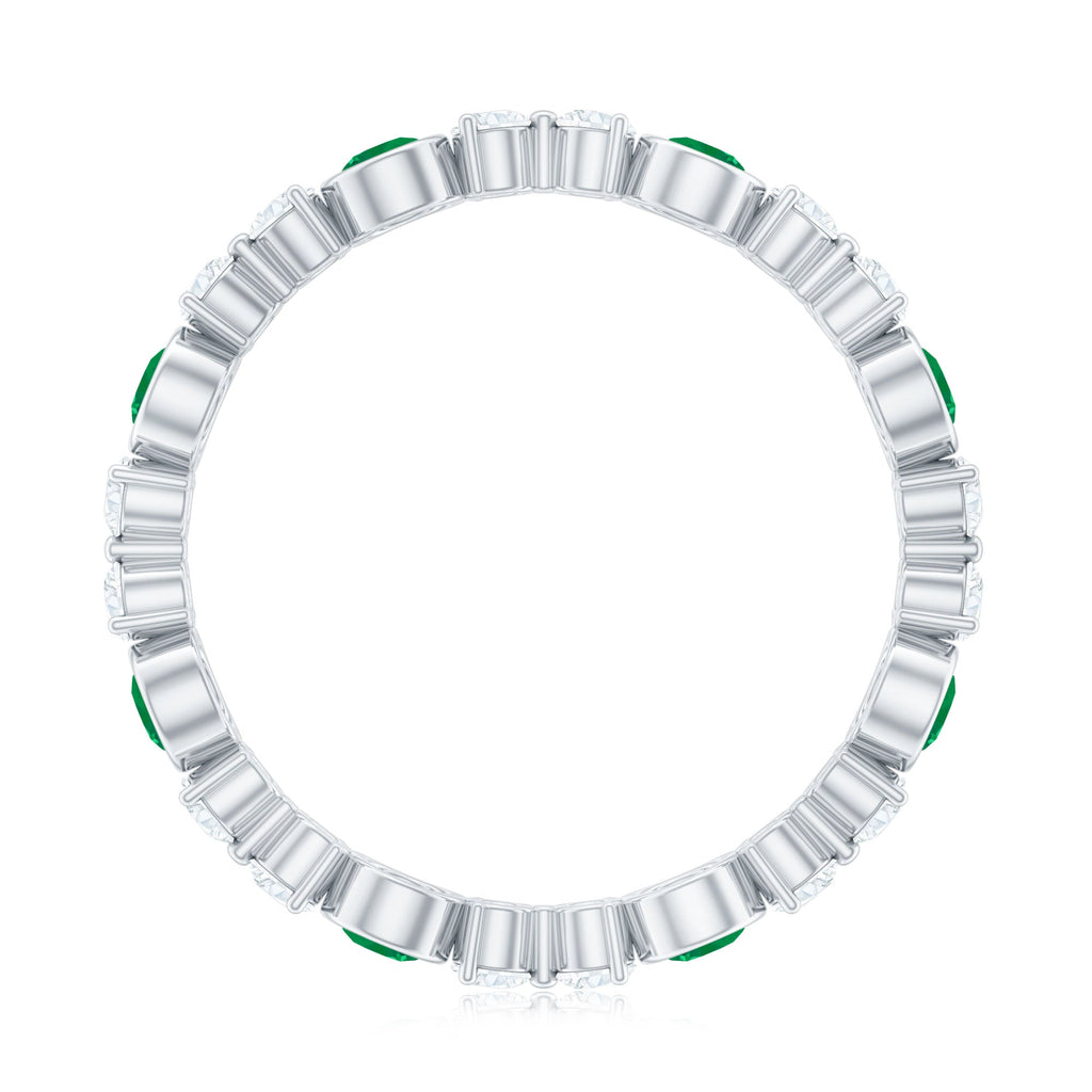 Natural Emerald Diamond Eternity Ring with Certificate