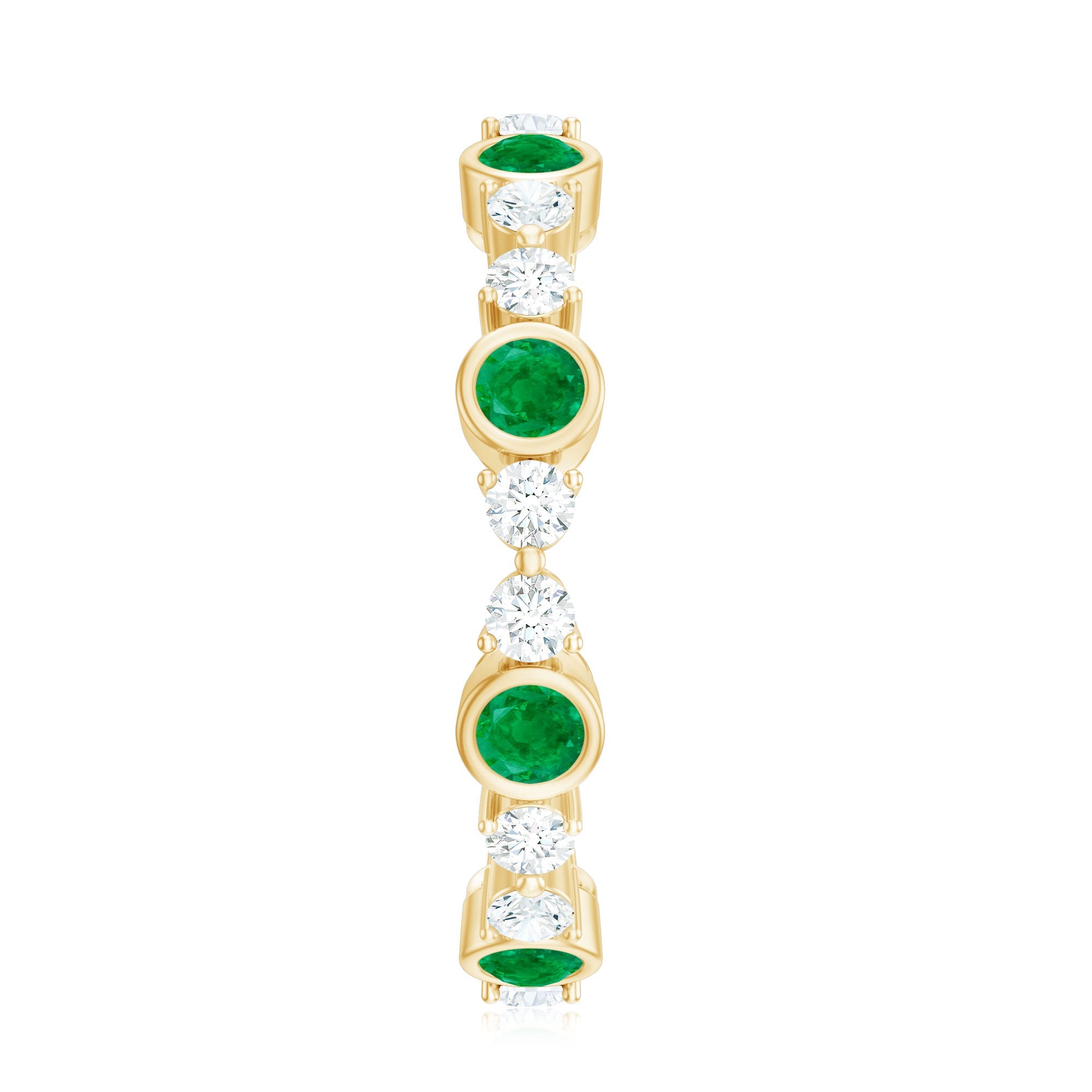 Natural Emerald Diamond Eternity Ring with Certificate