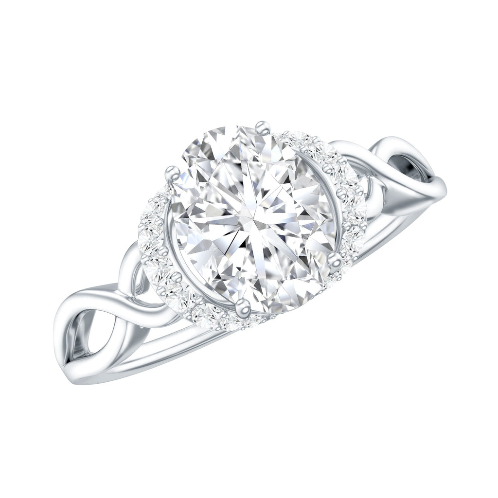 Oval Shape Moissanite Engagement Ring With Certificate