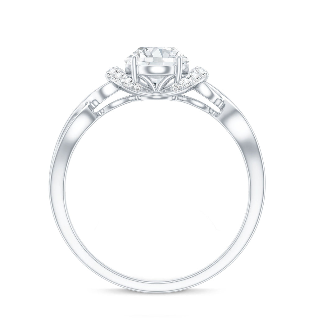 Oval Shape Moissanite Engagement Ring With Certificate