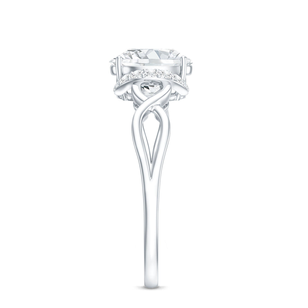 Oval Shape Moissanite Engagement Ring With Certificate