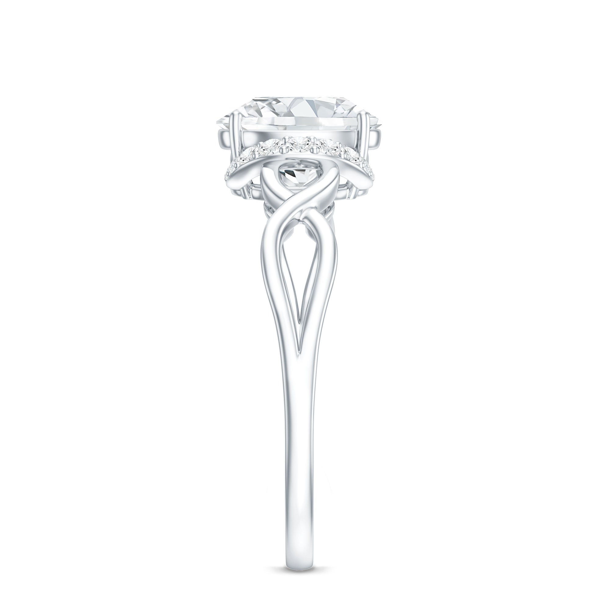 Oval Shape Moissanite Engagement Ring With Certificate