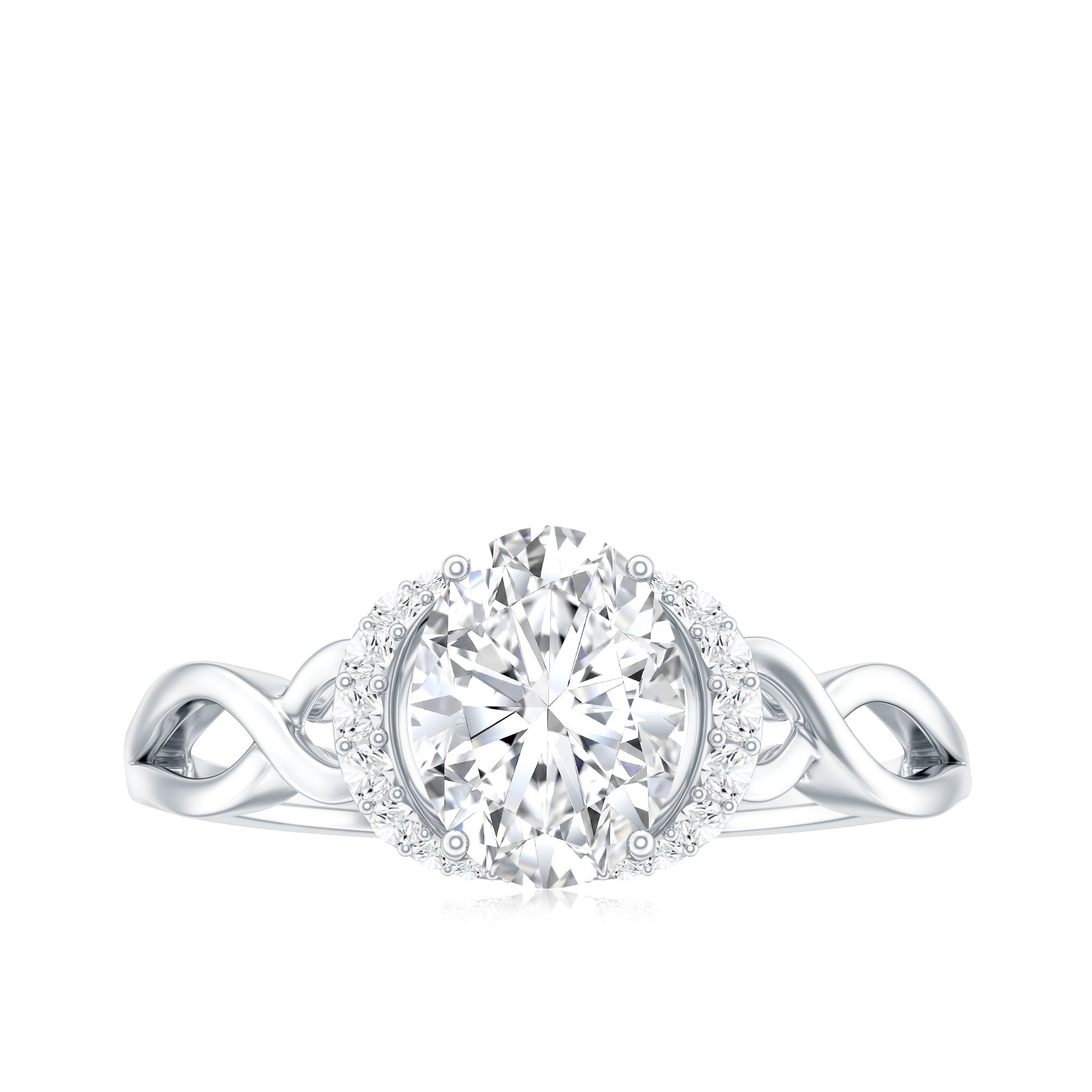 Oval Shape Moissanite Engagement Ring With Certificate