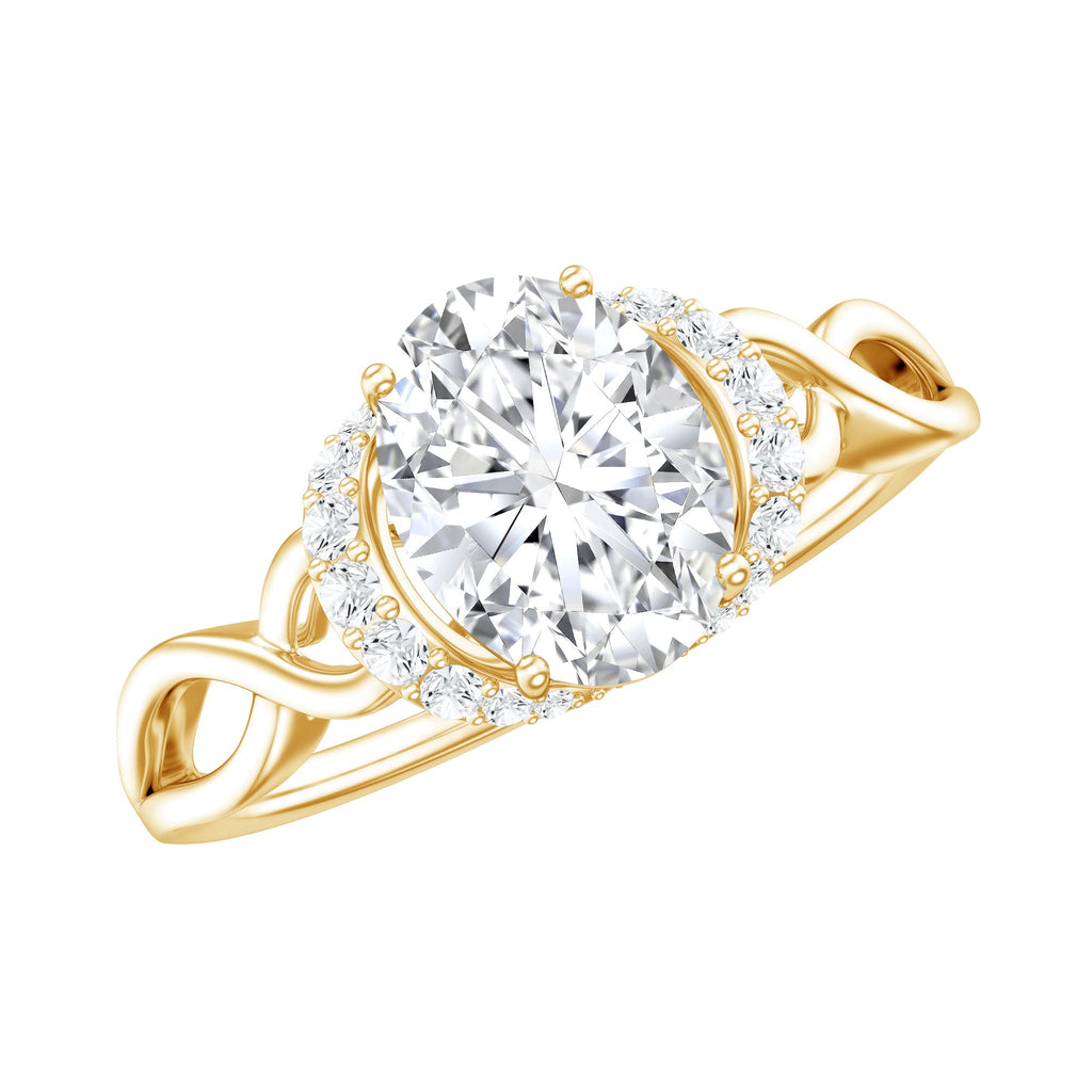 Oval Shape Moissanite Engagement Ring With Certificate