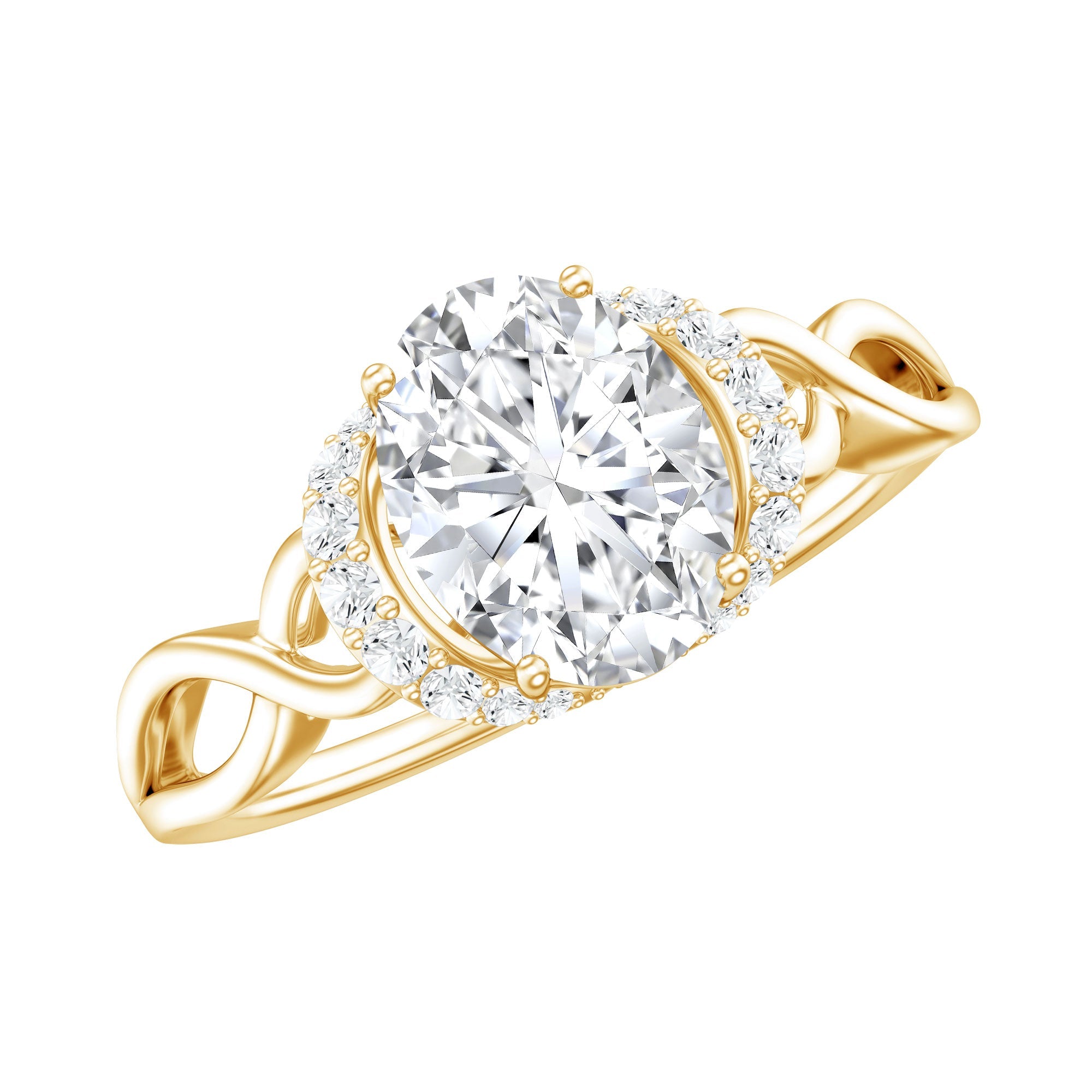 Oval Shape Moissanite Engagement Ring With Certificate