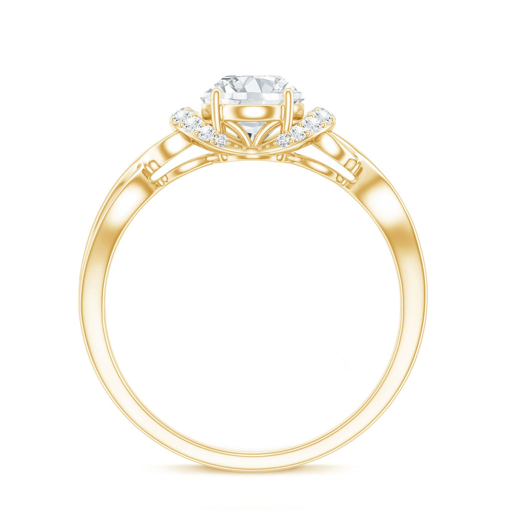 Oval Shape Moissanite Engagement Ring With Certificate