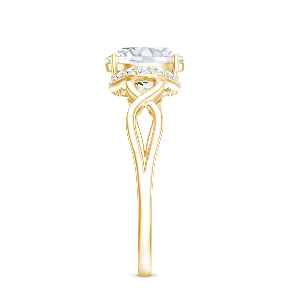 Oval Shape Moissanite Engagement Ring With Certificate