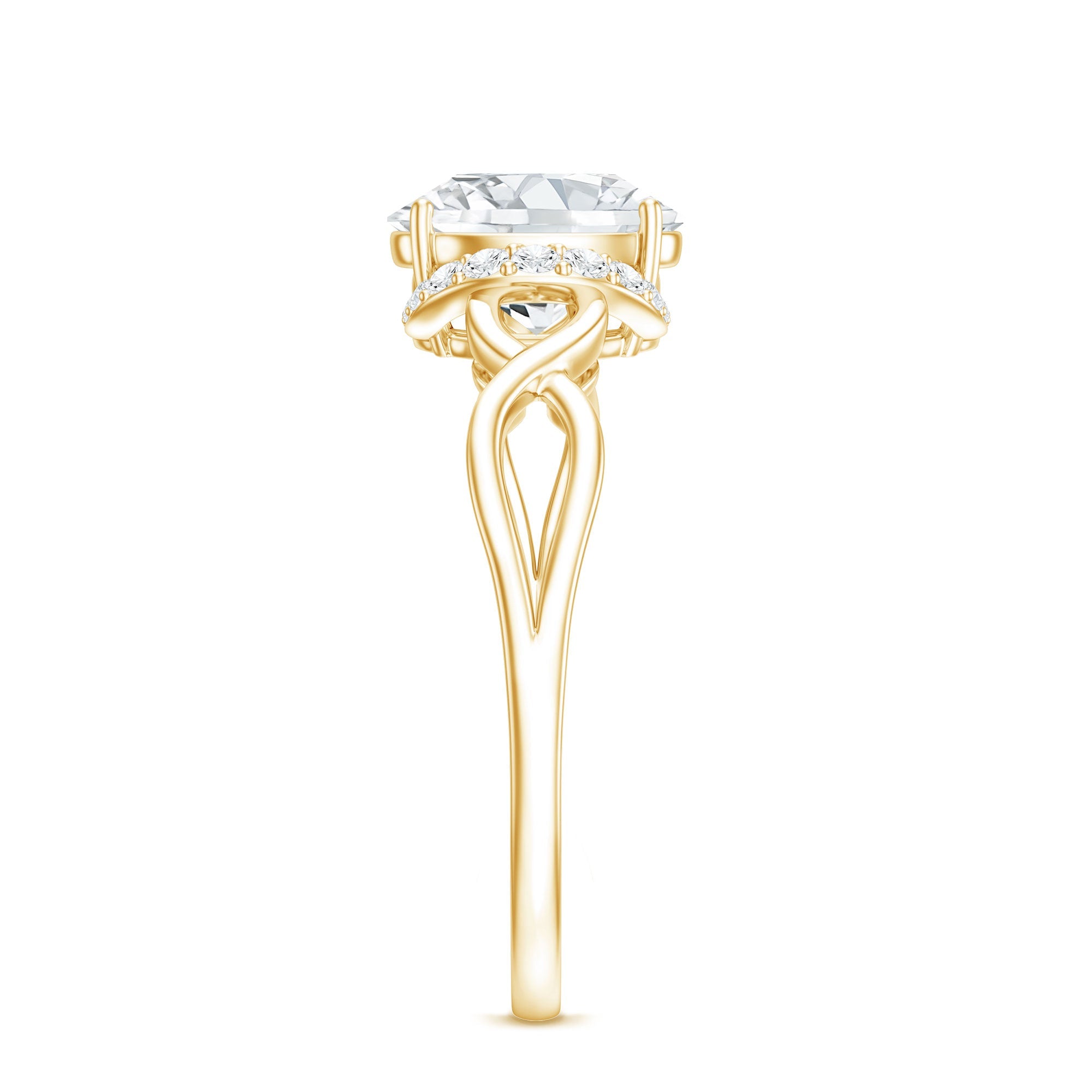 Oval Shape Moissanite Engagement Ring With Certificate
