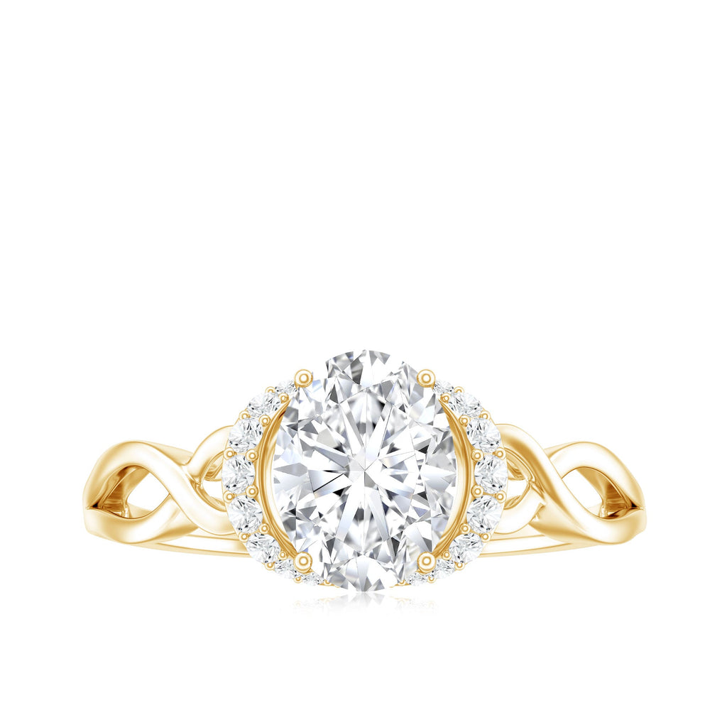 Oval Shape Moissanite Engagement Ring With Certificate