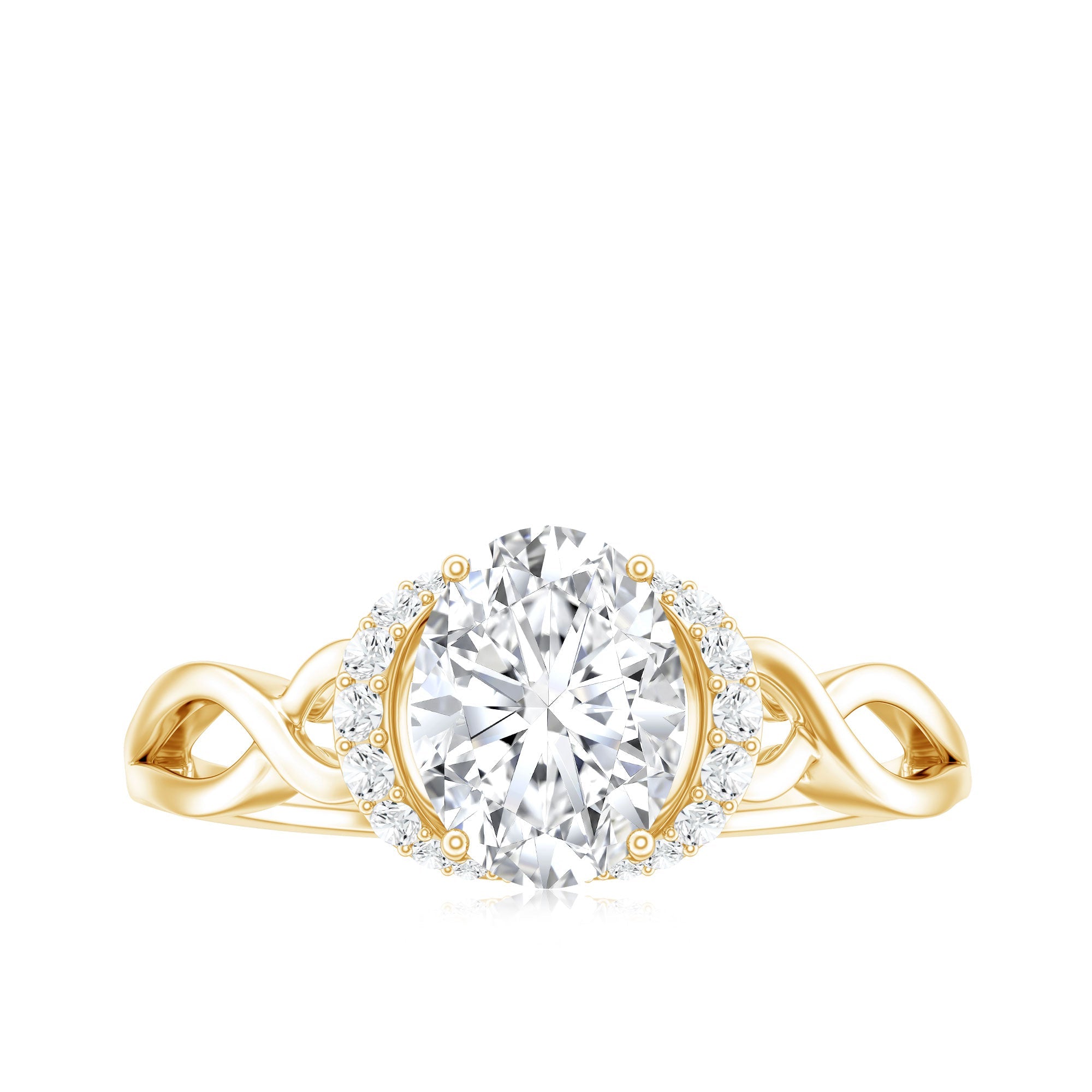 Oval Shape Moissanite Engagement Ring With Certificate