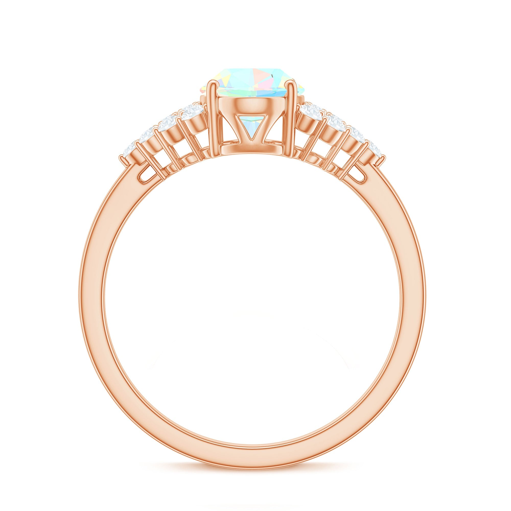 Certified 1.2 Carat Ethiopian Opal Oval Engagement Ring with Diamond
