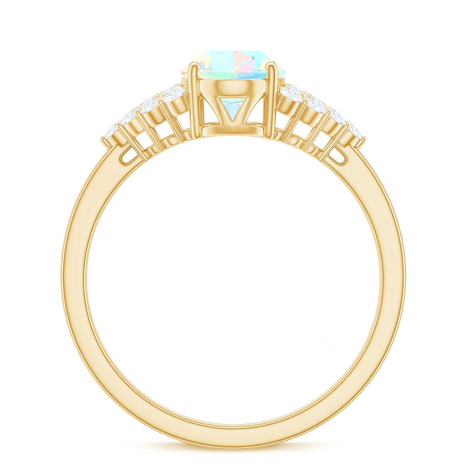 Certified 1.2 Carat Ethiopian Opal Oval Engagement Ring with Diamond