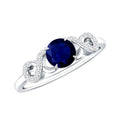 Real 0.9 Carat Blue Sapphire Infinity Promise Ring with Diamond