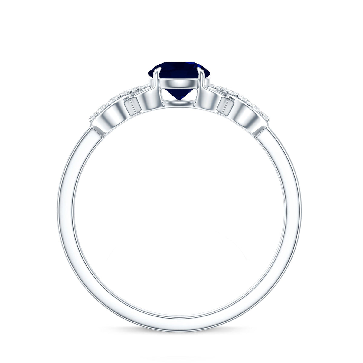 Real 0.9 Carat Blue Sapphire Infinity Promise Ring with Diamond