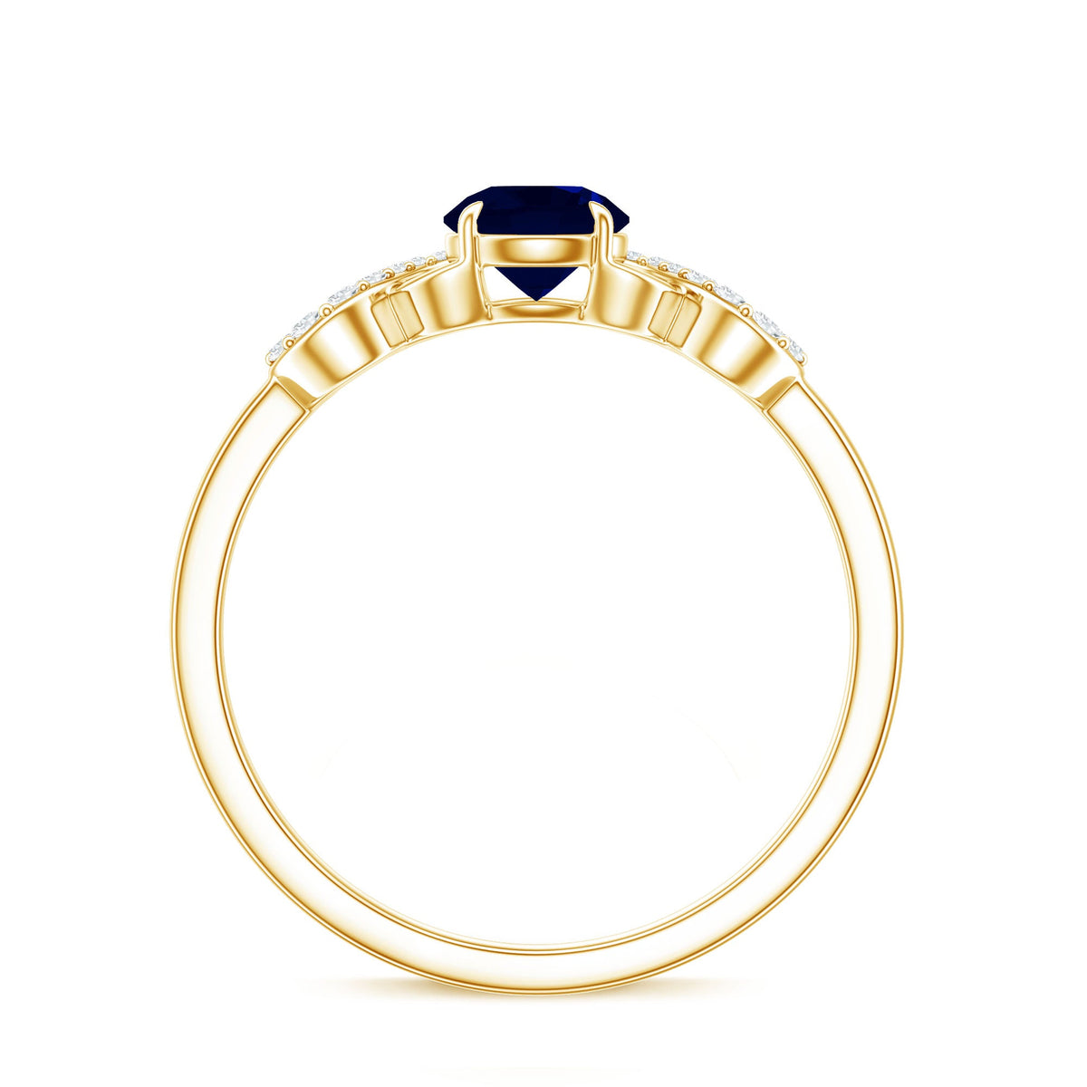 Real 0.9 Carat Blue Sapphire Infinity Promise Ring with Diamond
