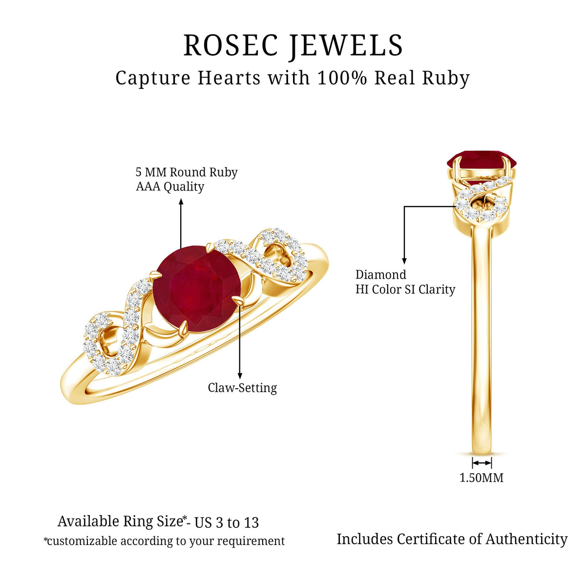 Criss Cross Promise Ring with Ruby and Diamond