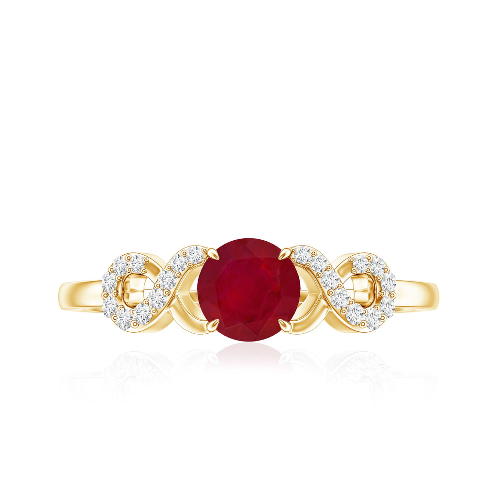 Criss Cross Promise Ring with Ruby and Diamond
