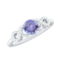 Natural Tanzanite Promise Ring with Diamond Infinity Knot