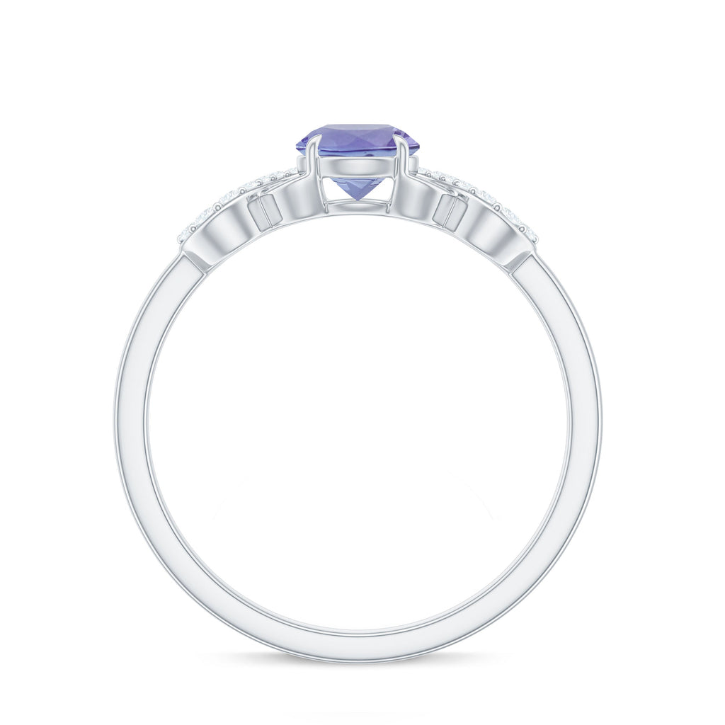 Natural Tanzanite Promise Ring with Diamond Infinity Knot