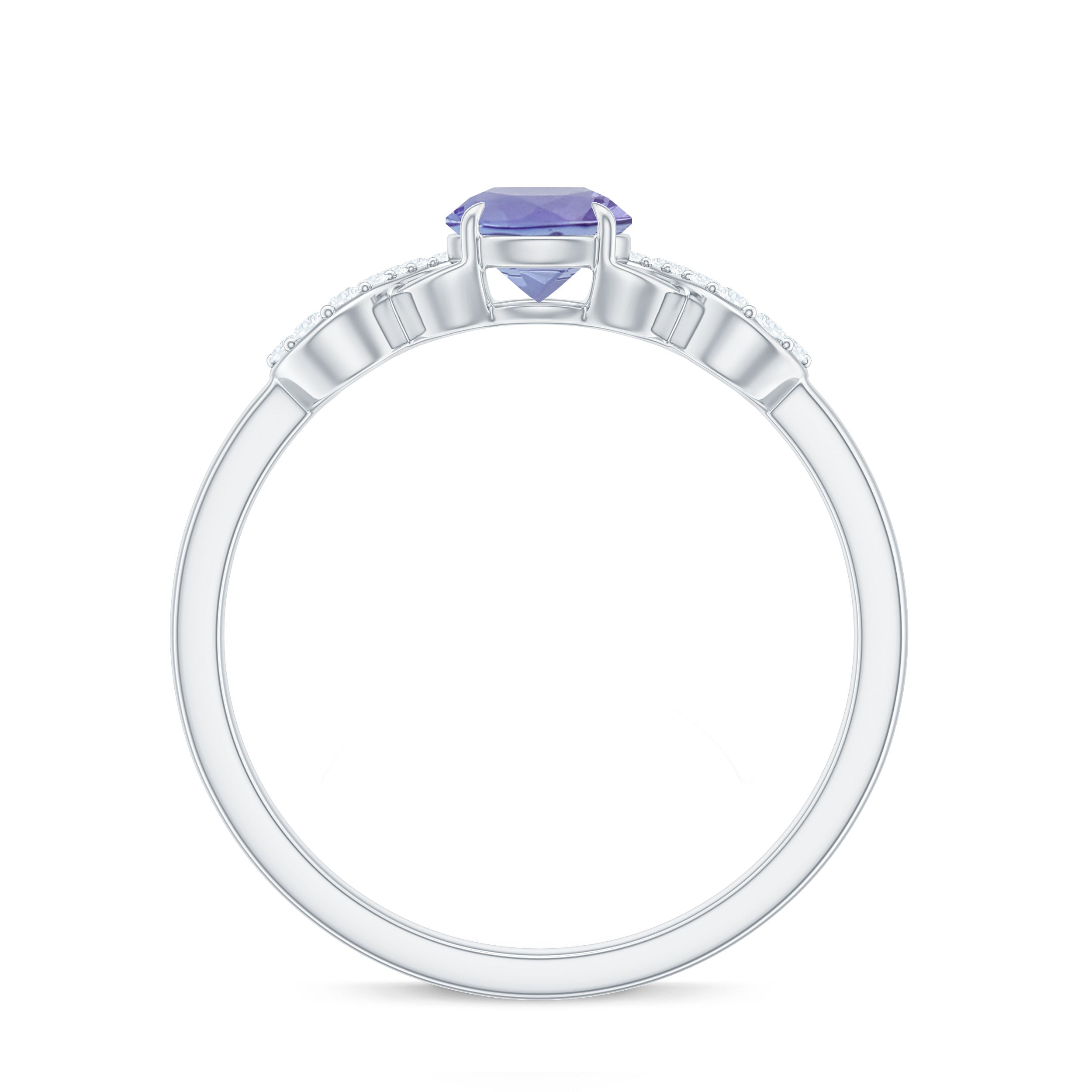 Natural Tanzanite Promise Ring with Diamond Infinity Knot