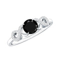 0.45 Carat Black Onyx and Diamond Criss Cross Engagement Ring