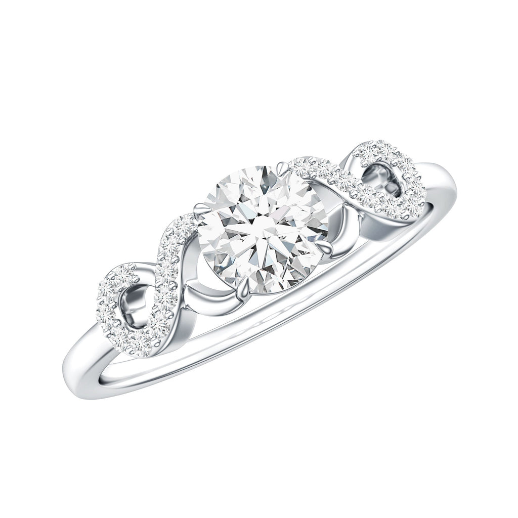 Certified Round Moissanite Infinity Promise Ring for Her