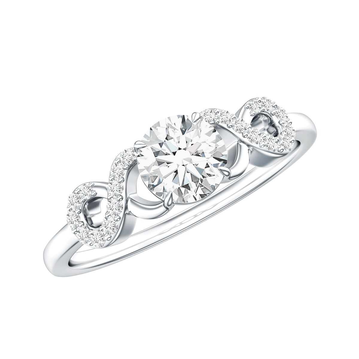 Certified Round Moissanite Infinity Promise Ring for Her