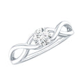Round Moissanite Solitaire Promise Ring with Infinity Band