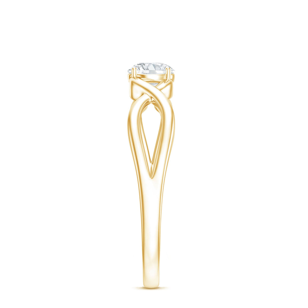 Round Moissanite Solitaire Promise Ring with Infinity Band