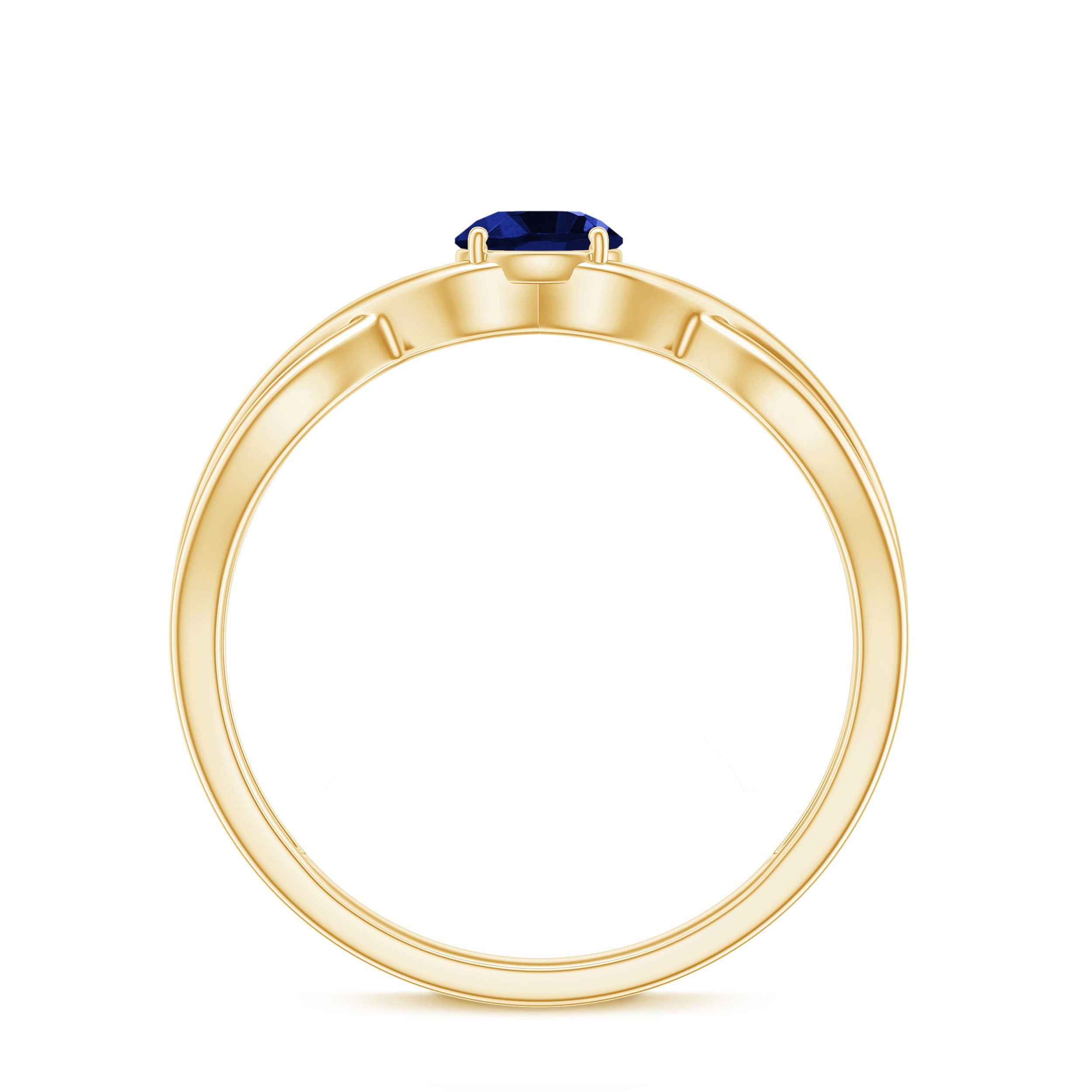 Certified 0.6 Carat Lab Grown Blue Sapphire Infinity Promise Ring