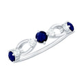 Natural Blue Sapphire Promise Ring with Diamond