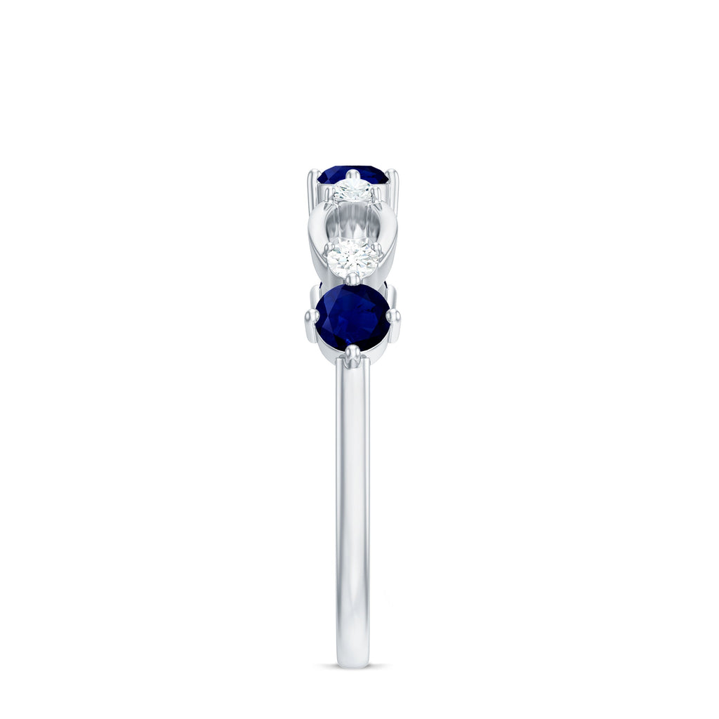 Natural Blue Sapphire Promise Ring with Diamond