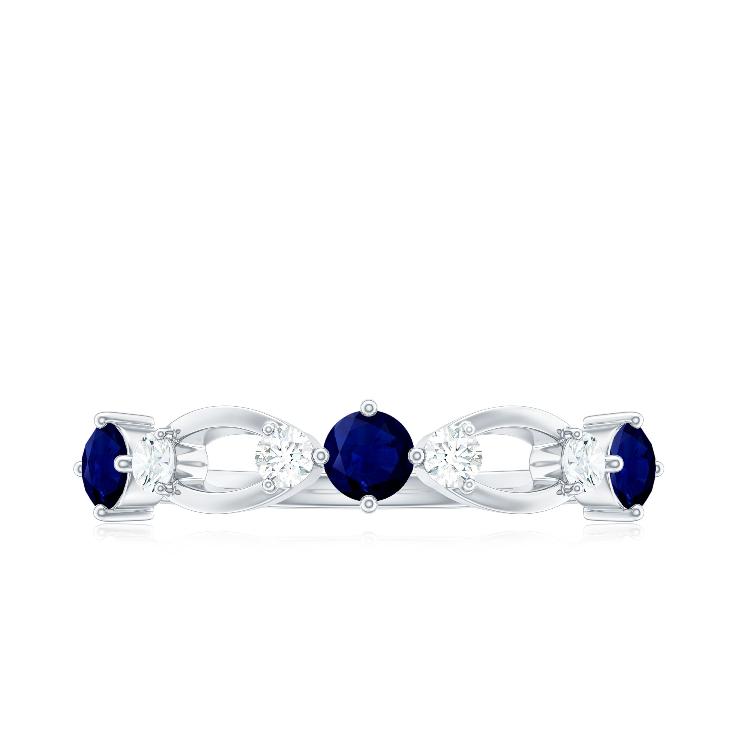 Natural Blue Sapphire Promise Ring with Diamond