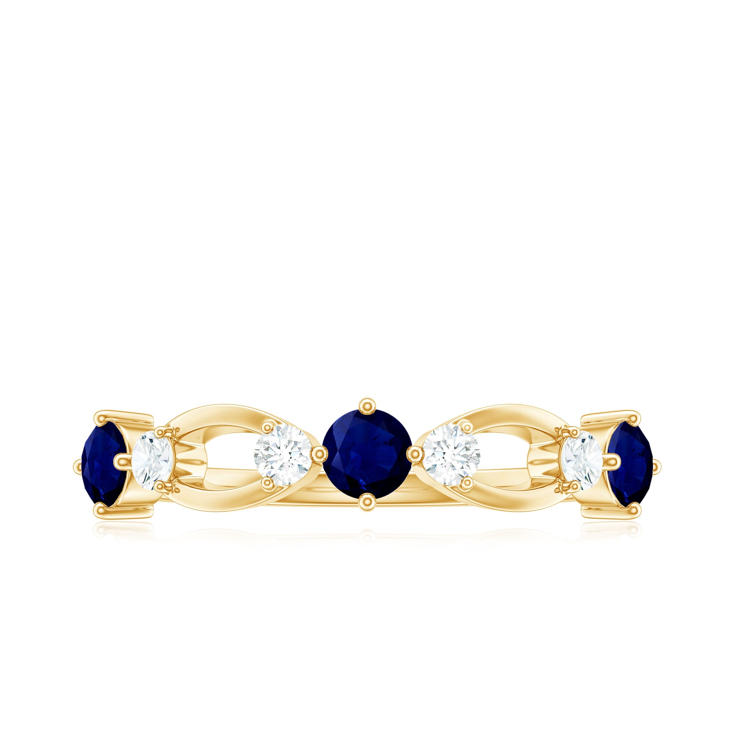 Natural Blue Sapphire Promise Ring with Diamond