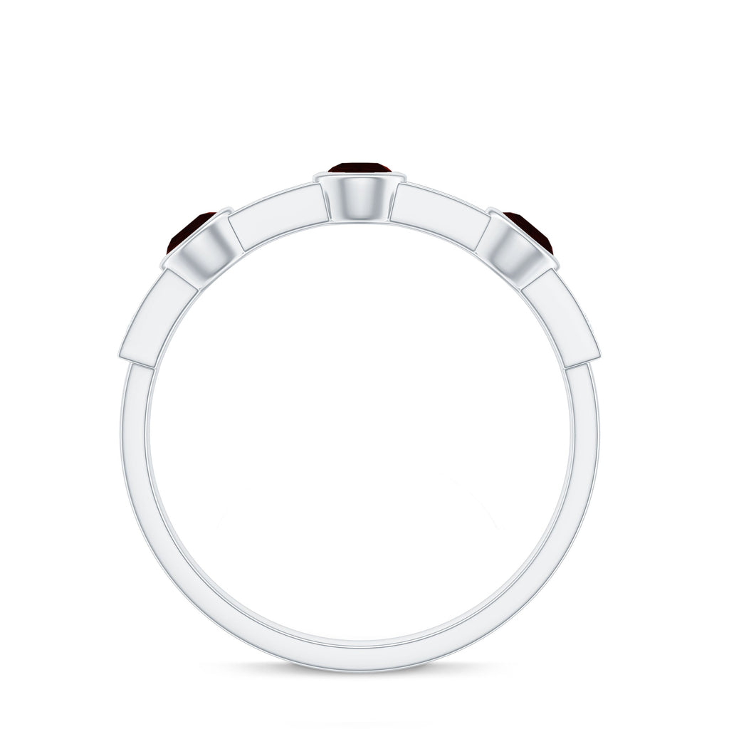 Certified Real Garnet Diamond Half Eternity Ring