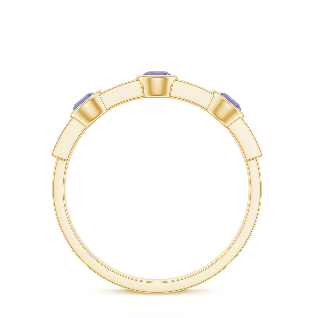 Certified Real Tanzanite Diamond Half Eternity Ring