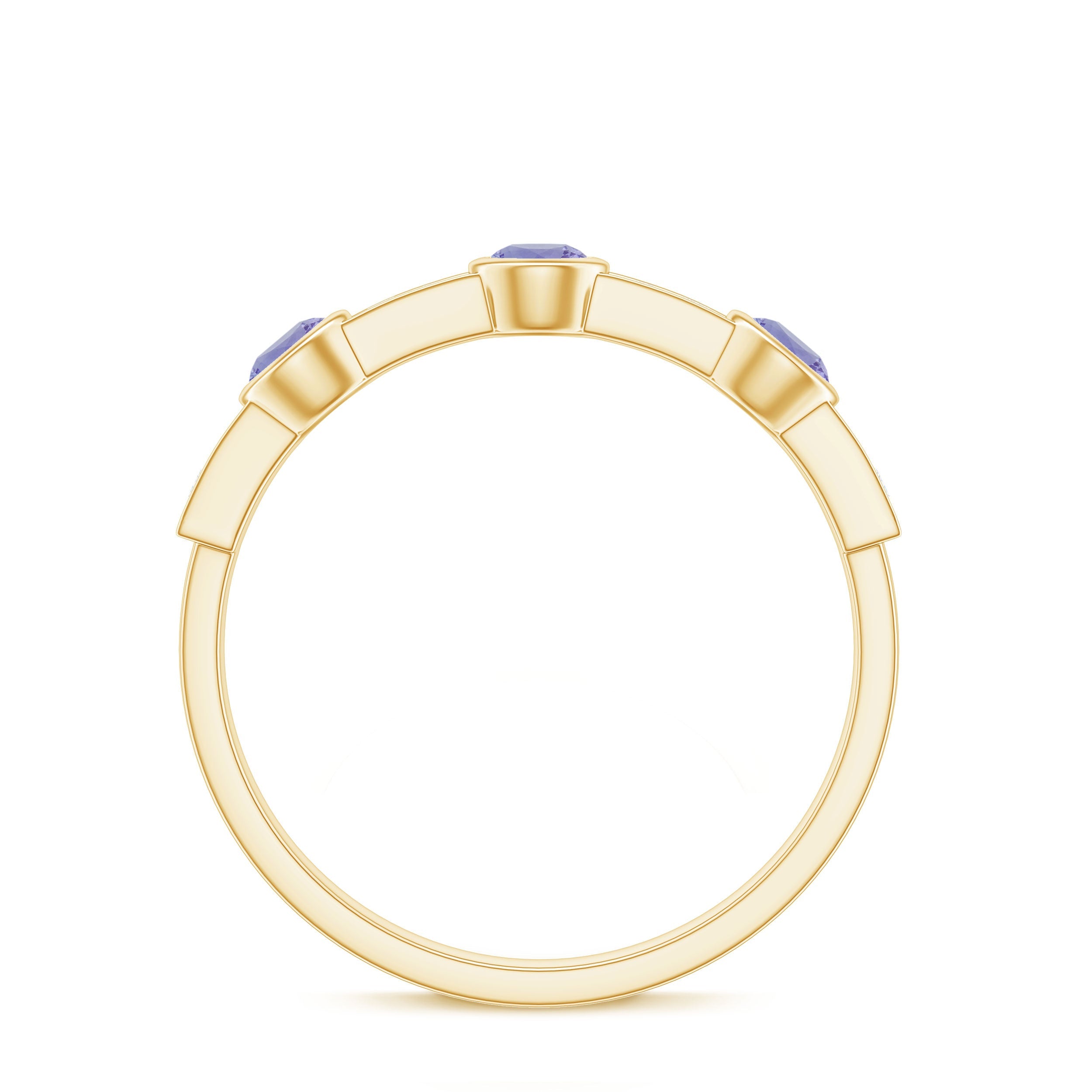Certified Real Tanzanite Diamond Half Eternity Ring